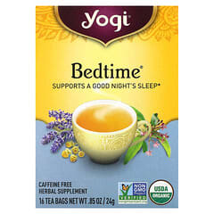 Yogi Tea, Bedtime 睡眠支援草本茶，無咖啡萃取，16 茶包，0.85 盎司（24 克）