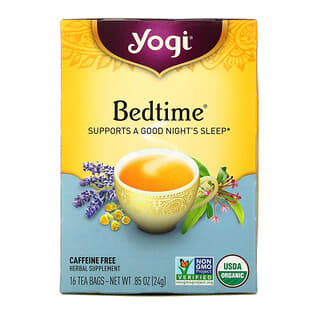 Yogi Tea, Bedtime 睡眠支援草本茶，無咖啡萃取，16 茶包，0.85 盎司（24 克）