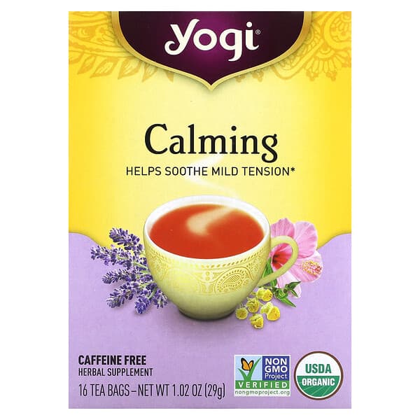 Yogi Tea, Calmante, Sem Cafeína, 16 Saquinhos de Chá, 29 g (1,02 oz)