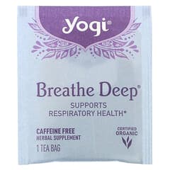 Yogi Tea, Respira profundo, Sin cafeína, 16 bolsitas de té, 32 g (1,12 oz)
