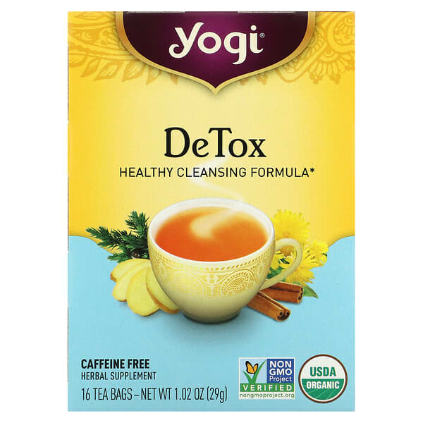 Yogi Tea‏, شاي للتخلص من السموم، خالٍ من الكافيين، 16 كيس شاي، 1.02 أونصة (29 جم)