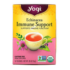 Yogi Tea, підтримка імунітету з ехінацеєю, без кофеїну, 16 чайних пакетиків, 24 г (0,85 унції)