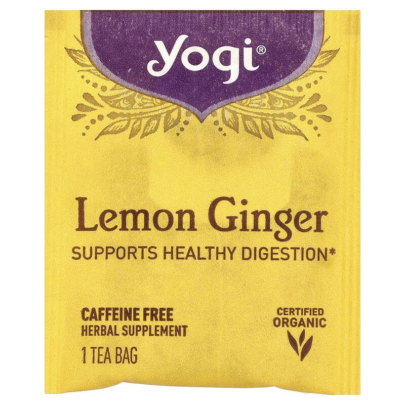 Limon Zencefil, Kafeinsiz, 16 Çay Poşeti, 1,27 oz (36 g)