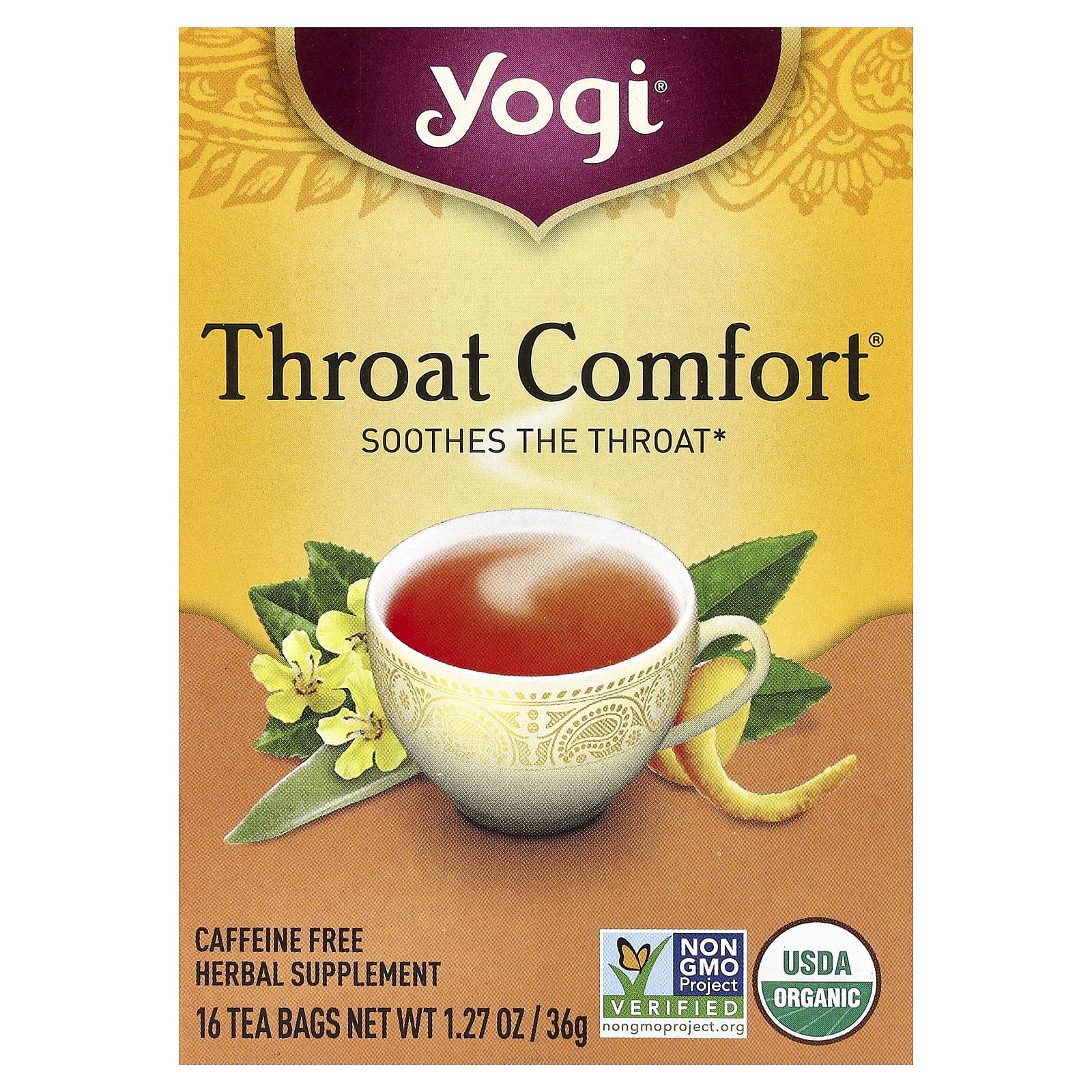 Throat Comfort®, Kafeinsiz, 16 Çay Poşeti, 36 g (1,27 oz)