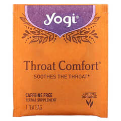 Yogi Tea, Suplemento para la garganta, Sin cafeína, 16 bolsitas de té, 36 g (1,27 oz)