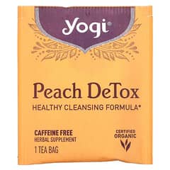 Yogi Tea, ピーチデトックス、カフェインフリー、ティーバッグ16個、32g（1.12オンス）