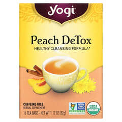 Yogi Tea, Peach DeTox, Sin cafeína, 16 bolsitas de té, 32 g (1,12 oz)