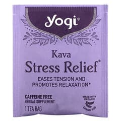 Yogi Tea, Kava Stress Relief®（カヴァストレスリリーフ）、カフェインフリー、ティーバッグ16袋、36g（1.27 オンス）