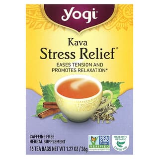 Yogi Tea, Kava Stress Relief (Кава антистресс), без кофеина, 16 чайных пакетиков, 36 г (1,27 унции)