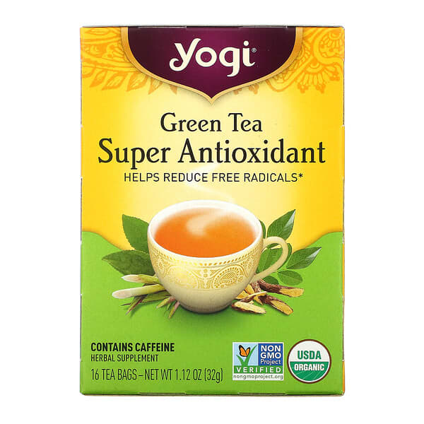 Yogi Tea‏, נוגד חמצון מעולה מתה ירוק, 16 שקיקי תה, 32 גרם