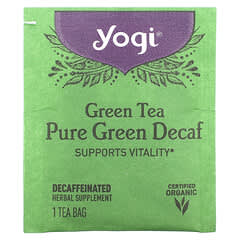 Yogi Tea‏, תה ירוק Pure Green, נטול קפאין, 16 שקיקי תה, 31 גרם (1.09 אונקיות)