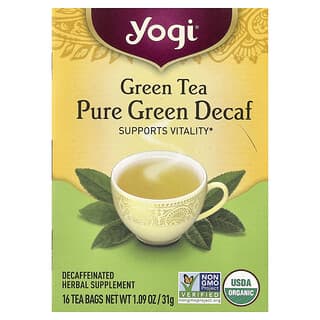 Yogi Tea, Green Tea Pure Green, Decaf, 16 Tea Bags, 1.09 oz (31 g)