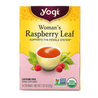 Yogi Tea, Feuille de framboisier pour femmes, Sans caféine, 16 sachets de thé, 29 g