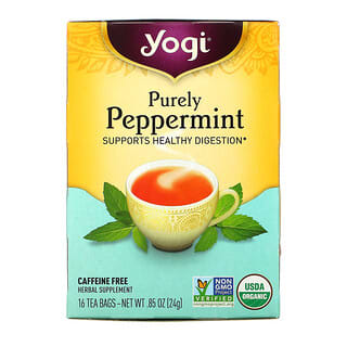 Yogi Tea, Orgânico, pura hortelã, sem cafeína, 16 sachês, 0,85 oz (24 g)