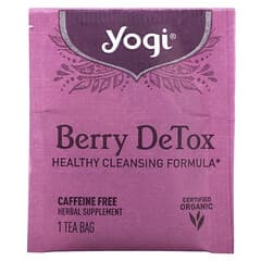 Yogi Tea, Berry DeTox, Sem Cafeína, 16 Saquinhos de Chá, 1,12 oz (32 g)