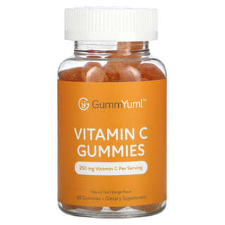 GummYum!, Gommes à la vitamine C, Saveur naturelle d'orange acidulée, 125 mg, 60 gommes