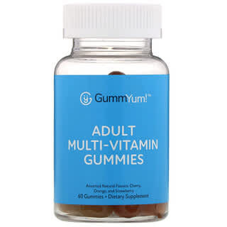 GummYum!, Adult Multi-Vitamin Gummies, Assorted Natural Flavors, 60 Gummies