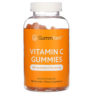 GummYum!, Gommes à la vitamine C, Arôme naturel d'orange acidulée, 125 mg, 180 gommes