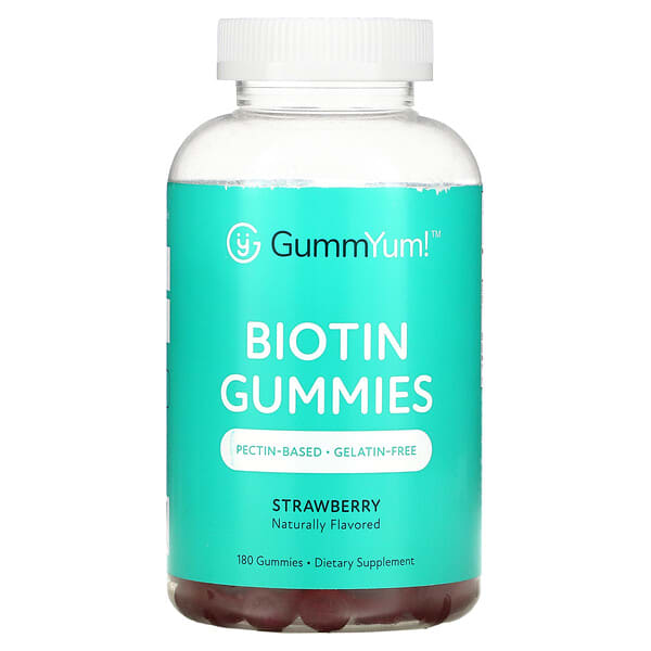 GummYum!, Biotin Gummies, Strawberry, 2,500 mcg, 180 Gummies (Discontinued Item) 