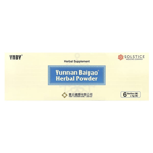 Yunnan Baiyao, 허브 파우더, 용기 6개, 각 4g