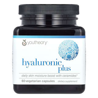 Youtheory, Hyaluronic Plus, 60 capsules végétariennes