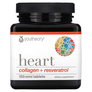 Youtheory, Corazón, Colágeno más resveratrol`` 150 minicomprimidos