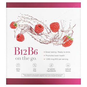 Youtheory, B12B6 On Th Go，树莓味，12 包，每包 1 液量盎司（30 毫升）