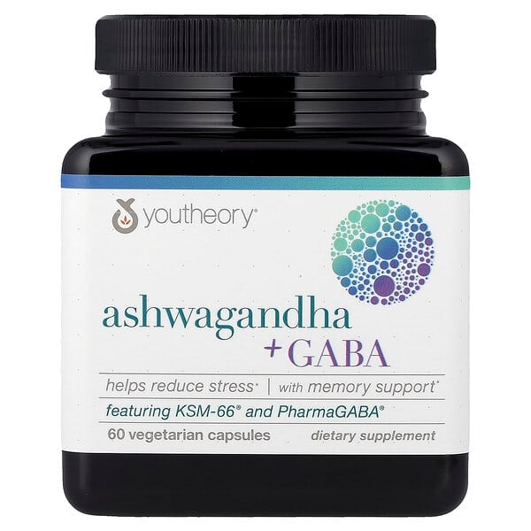Ashwagandha + GABA, 60 Vegetarian Capsules
