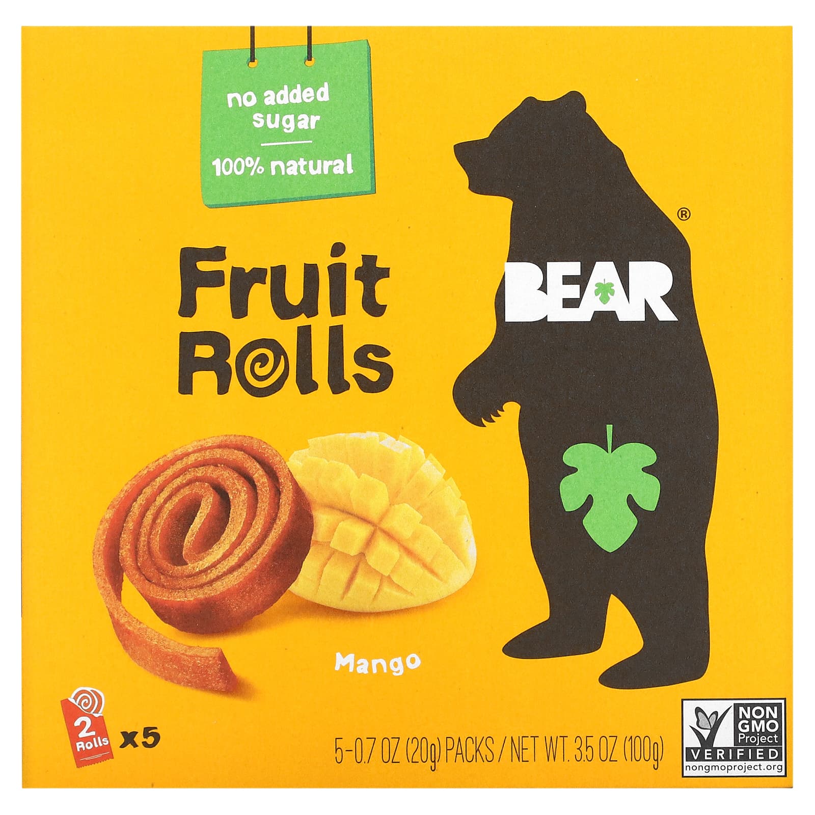 Bear Paws Fruit & Veg Shapes Mango & Carrot 2+ years Multipack 5 x 20g