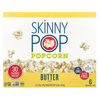 SkinnyPop‏, Popcorn, Butter, 6 Bags, 2.8 oz (79 g) Each