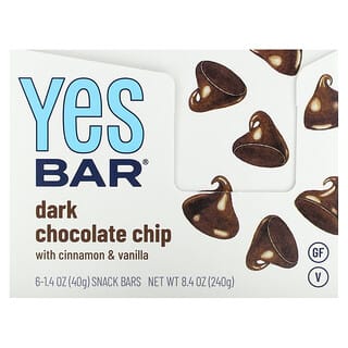 Yes Bar, Snack-bar, Pépites de chocolat noir, 6 barres, 40 g chacune