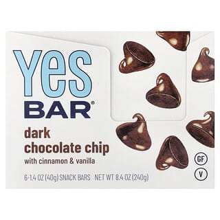 Yes Bar, Snack-bar, Pépites de chocolat noir, 6 barres, 40 g chacune