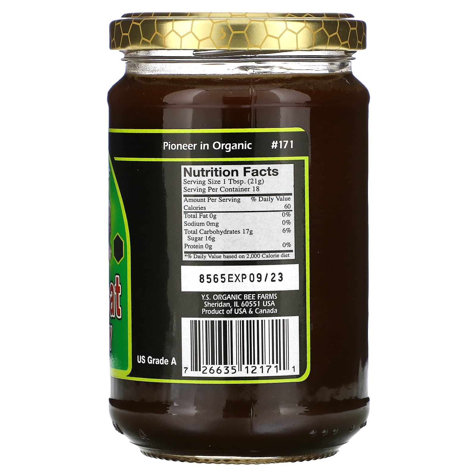 Y.S. Eco Bee Farms, Buckwheat Pure Raw Honey, 13.5 oz (383 g)