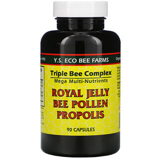 Y.S. Eco Bee Farms, Gelée royale, pollen d’abeille, propolis, 90 capsules