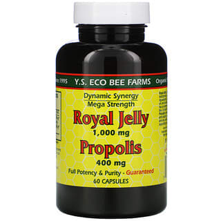 Y.S. Eco Bee Farms, Gelée royale, Propolis, 60 capsules