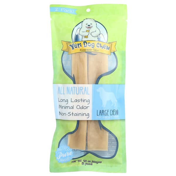 Yeti Dog Chew, Large Chew, For Dogs Up To 55 Lbs, 2 Piece, 7 oz (200 g)