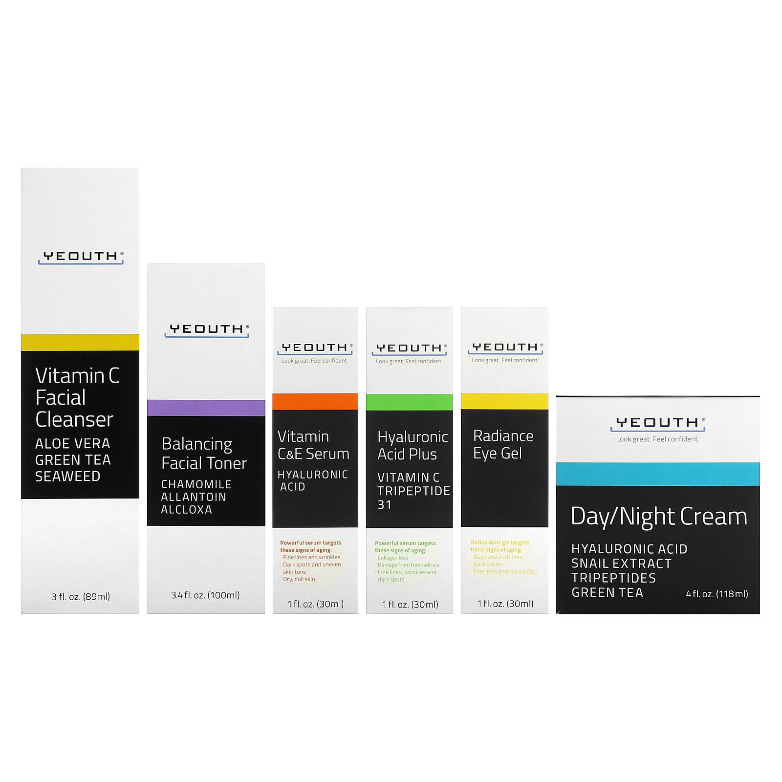 YEOUTH, Anti-Aging System, Thirties, 6 Piece Set
