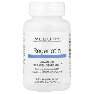 YEOUTH, Regenotin, усовершенствованный генератор коллагена®, 60 веганских капсул