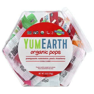 YumEarth, Chupetines orgánicos, Más de 25 chupetines, 6 oz (170 g)