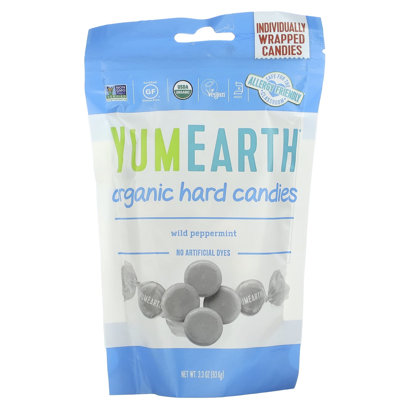 YumEarth, Organic Hard Candies, Wild Peppermint, 3.3 oz (93.6 g)