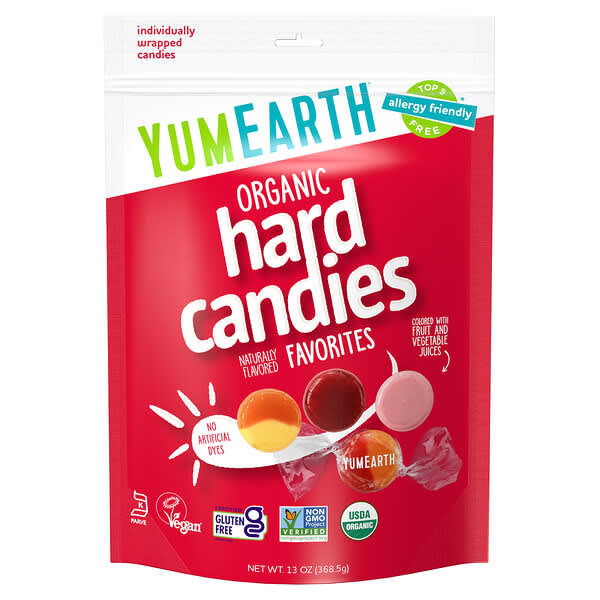 YumEarth, Caramelos duros orgánicos, Frutas favoritas, 368,5 g (13 oz)