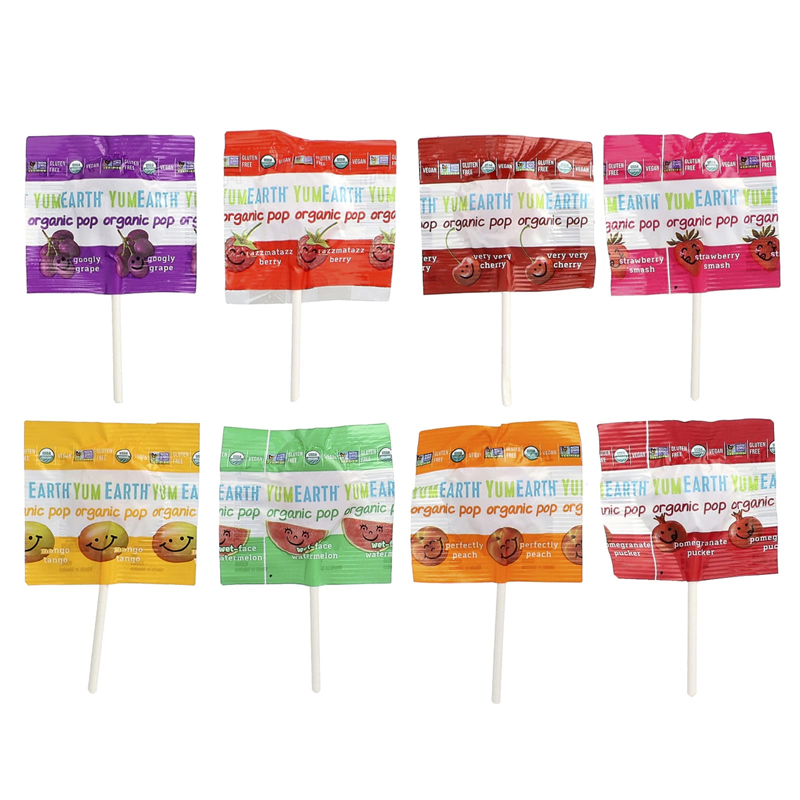 YumEarth, Organic Pops, Assorted Flavors, 50 Individually Wrapped Pops, 10.9 oz (310 g)