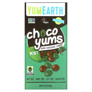 YumEarth, Choco Yums, Dark Chocolate Candies, Mint, 2.5 oz (70.9 g)