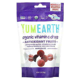 YumEarth, Organic Vitamin C Drops, Antioxidant Fruit, 3.3 oz (93.6 g)