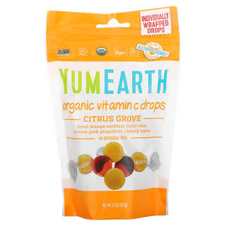YumEarth, قطع حلوى فيتامين جـ العضوية، بستان الحمضيات، 3.3 أونصة (93.5 جم)