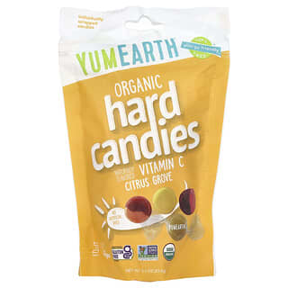 YumEarth, Caramelos duros orgánicos, Vitamina C, Citrus Grove, 93,6 g (3,3 oz)