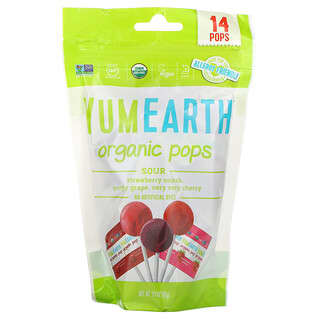 YumEarth, Organics, pops ácidos, sabores surtidos, 14 pops, 3 oz (85 g)