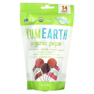 YumEarth, Organic, Sour Pops, Assorted Flavors, 14 Pops, 3 .1 oz (87 g)