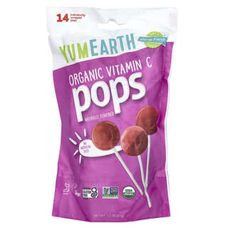 YumEarth, Pops con vitamina C biologica, assortiti, 14 pop, 87 g