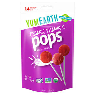 YumEarth, Paletas de vitamina C orgánica, Surtidos, 14 paletas, 87 g (3,1 oz)